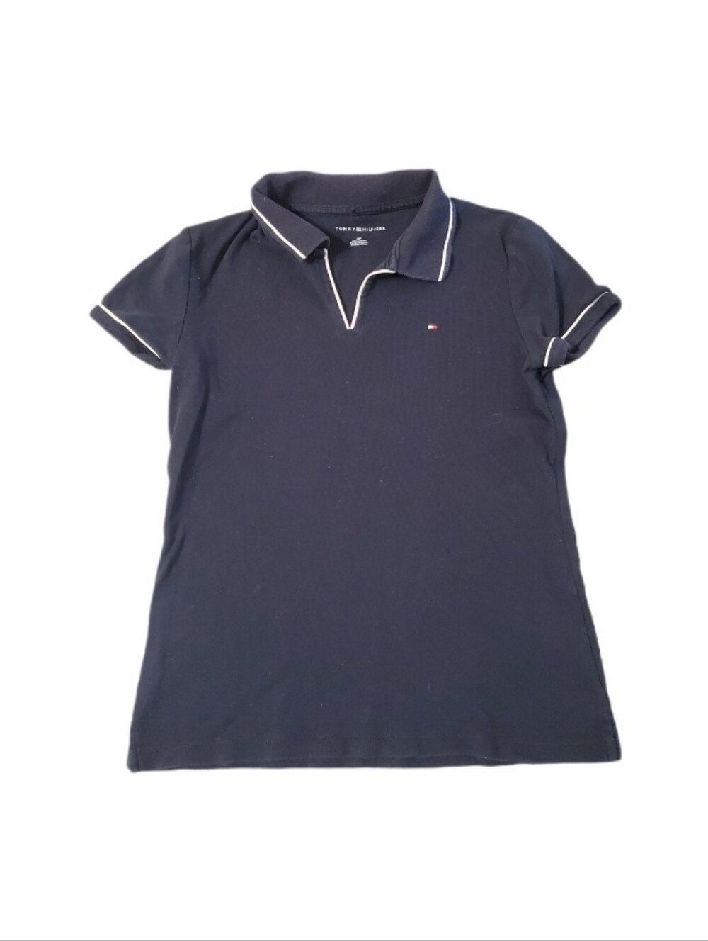 Tommy Hilfiger Women's Navy Collared Polo Shirt Small Petite